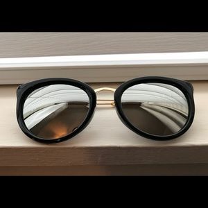 New! Black Cat Eye Mirrored Sunglasses Vintage Inspired